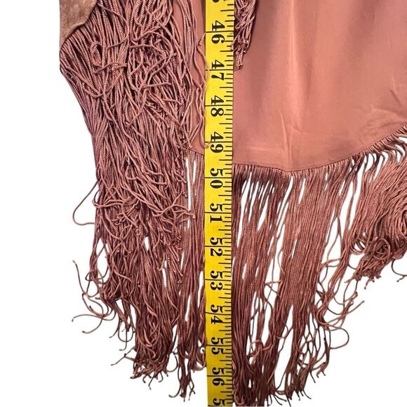 Cami NYC Womens Floral Silk Slip Dress Size M Fringe Gatsby Wedding Party Glam - Picture 8 of 11